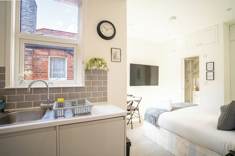 Private kitchen 3, Central Harrow 5 Studio Apartment Block, London