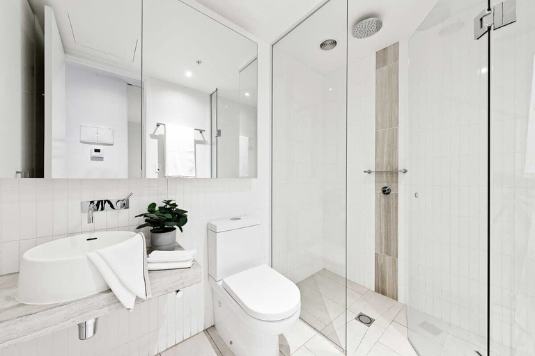 Bathroom, A Lovely 2BR Apt Near Victoria Market, City Views, Melbourne