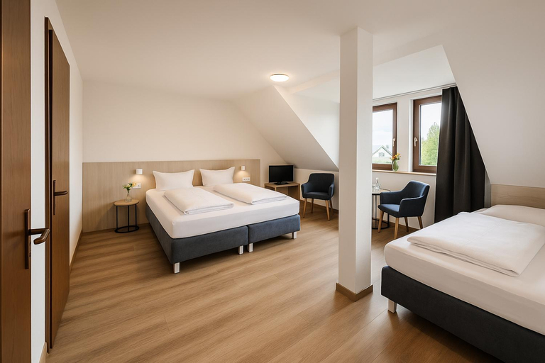 Bedroom 4, Messehotel Daucher A9 Autobahn 24h Self-Check-in, Nürnberg