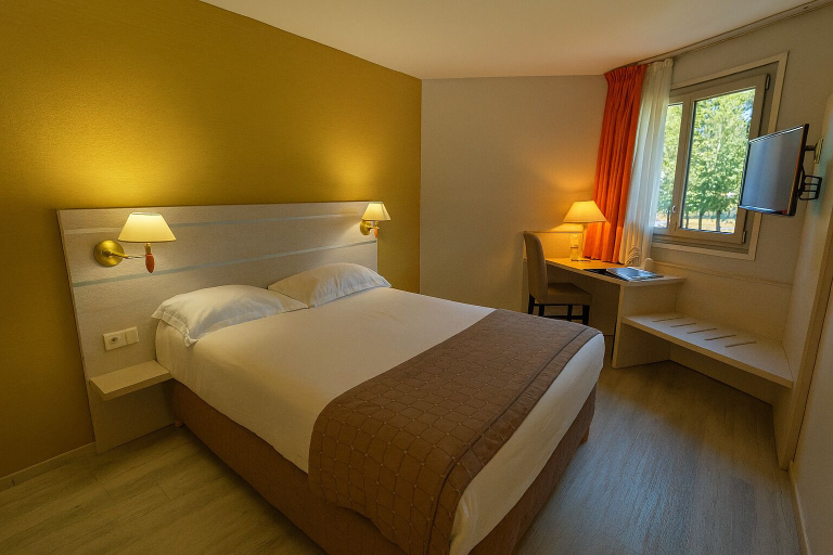 Bedroom 2, Logis Hotel L'Embarcadère, Ain