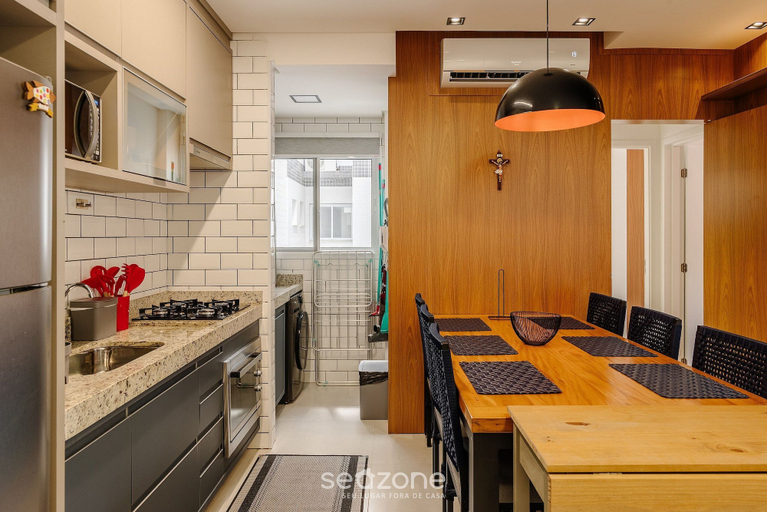 Private kitchen 3, Cozy Apartment w Barbecue 550m - Beach Ire021, Ubatuba