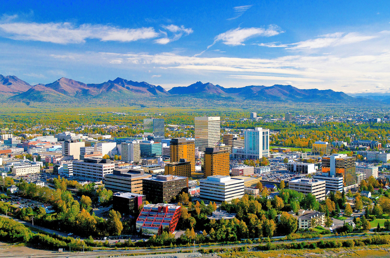 Aerial view, Aspen Suites Hotel Anchorage Downtown, Anchorage