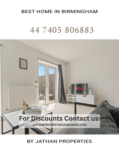 3, 3-Bed Elegant House Near Museums, Bullring Parks, Birmingham