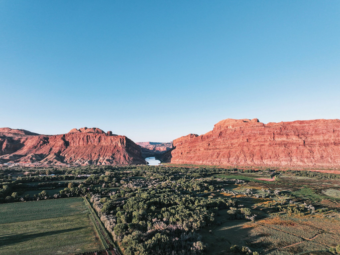 Aerial view, Village Camp Moab, Grand
