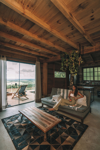 Living area, Refugio Montevale - Cabana da Palmeira, Passo do Sobrado