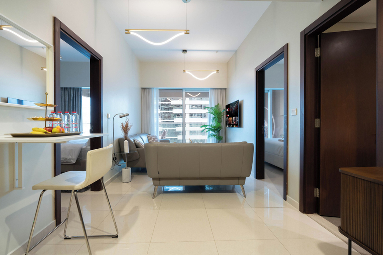 Living area 3, KeyRock - Chic 2BR Escape with Pool, Dubai