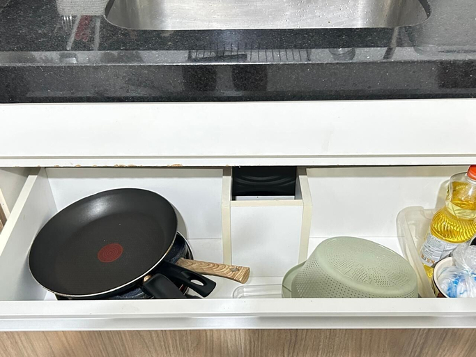 Private kitchen 4, Apartamento Enseada 32, Guarujá