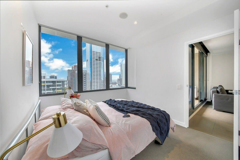 Bedroom 3, Comfy 2BR Apt Near Southern Cross With City Views, Melbourne