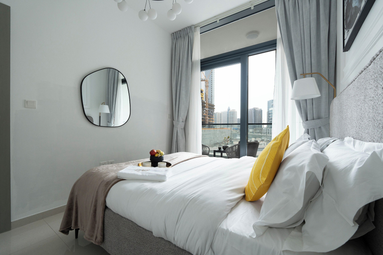 Bedroom 3, KeyRock - Modern 1BR in Zada with Pool, Dubai