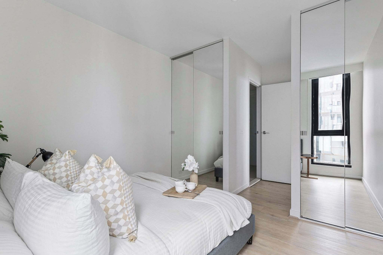 Bedroom 3, A Cozy 2BR Apt With Panoramic Views, Free Parking, Melbourne