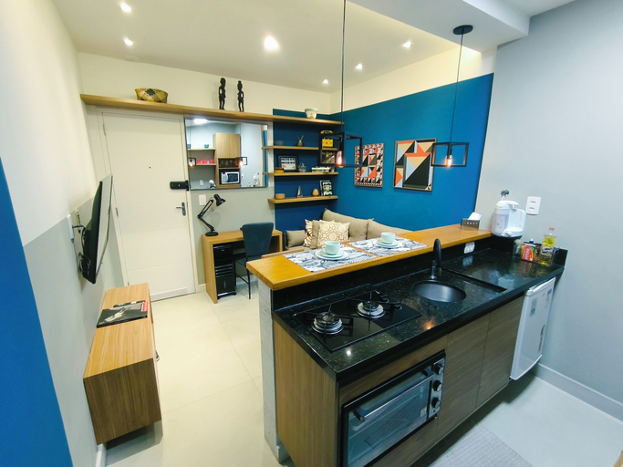 Private kitchen, Flamengo: Studio completo, perto do metro, Rio de Janeiro
