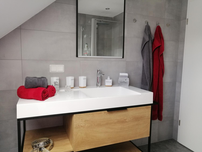 Bathroom, Premium-Plus-Ferienhaus Skadi I, Harz
