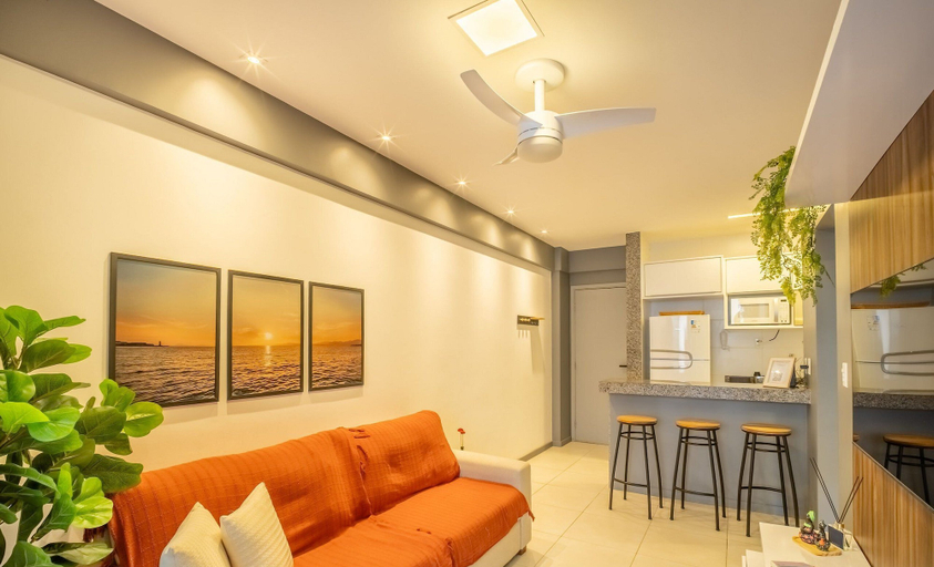 Living area, Apart in Condo w/ Pool and Gym Ste0312, Salvador