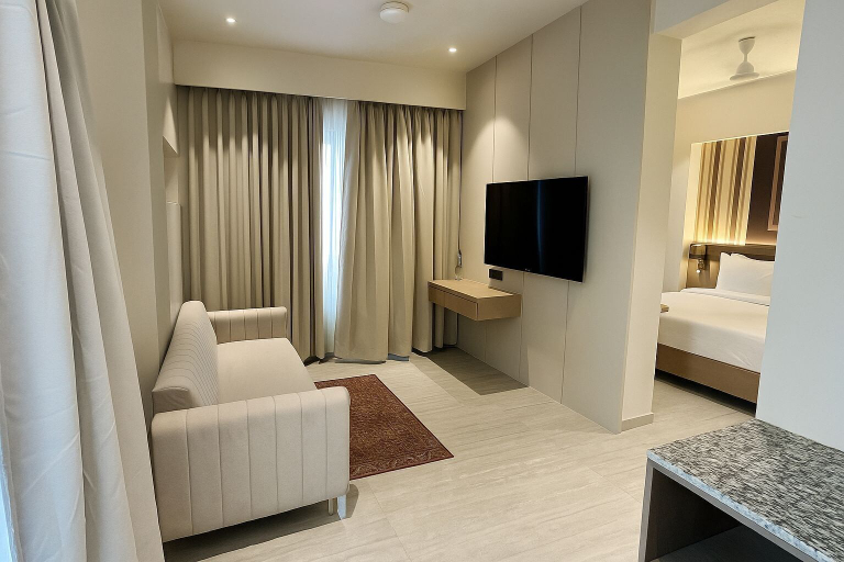 Living area, Eco Satva Vadodara (Kitchen with no-onion no-garlic), Vadodara
