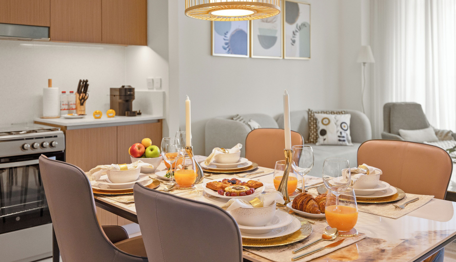 In-room dining 3, WYZ RENT|Serene 1 BR in Surf 2-Creek Beach Access, Dubai