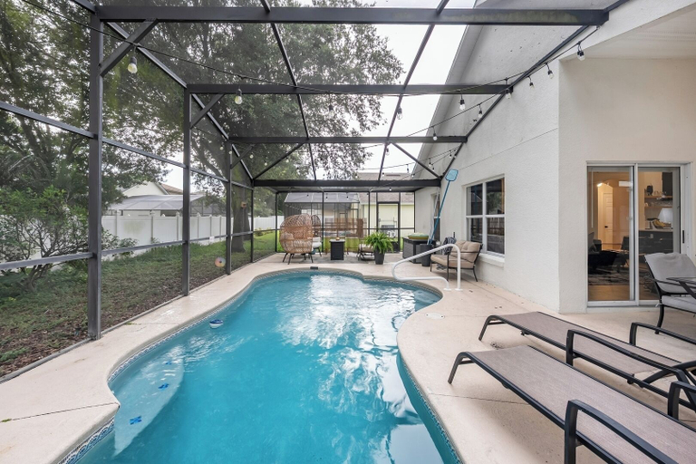 Floor plan 2, Private King BR + Pool Access Near Disney, Lake