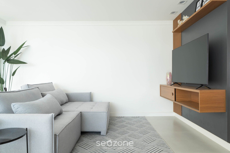 Living area, 2BR Seaview apt Near Itapema Beach Sem501, Itapema