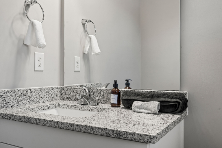 Bathroom 2, Upscale King 3BR Townhouse in Pineville, Mecklenburg