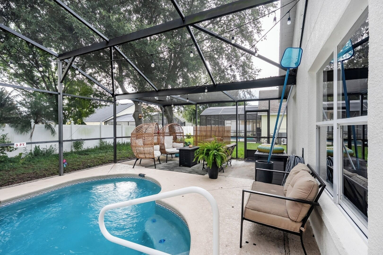 Floor plan 4, Bright Queen BR + Pool Retreat Near Disney, Lake