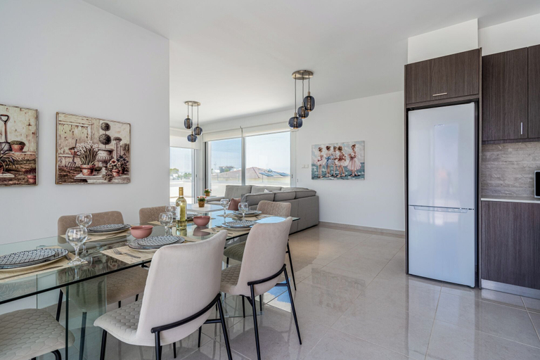 In-room dining 3, Harmonia 2-BR Apt W Pool in Livadia, Larnaca