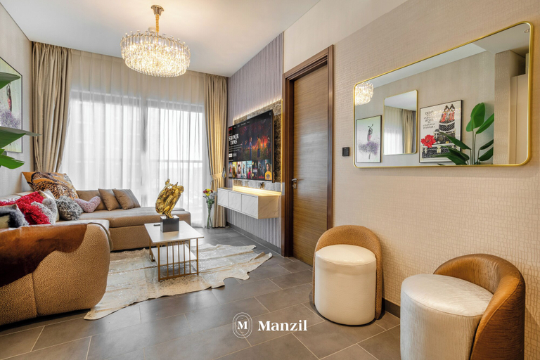 Living area 5, Manzil - Stylish 1BR with Pool and Gym, Dubai