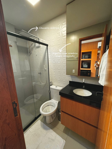 Bathroom, Flat Pé na Areia Iriri, Anchieta