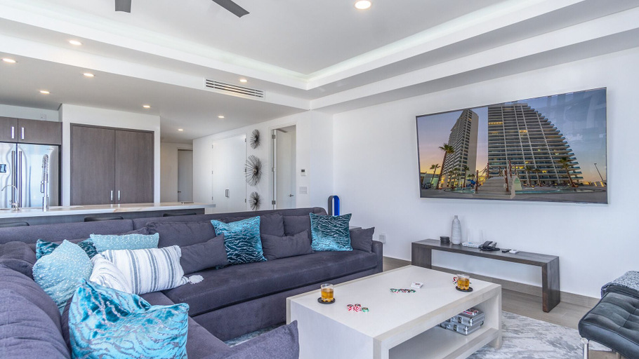 Living area 5, New and Amazing 3 Bedroom Ground Floor Corner Beach Front Encantame C-101, Puerto Peñasco