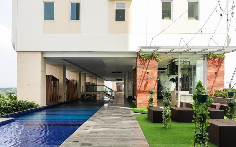 Pool, Soft Neutral Studio At B Residence Apartment, South Tangerang