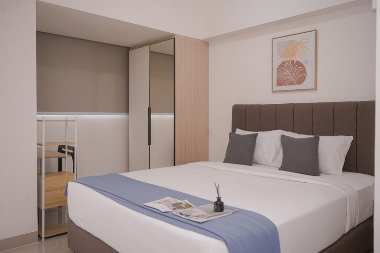 Interior, Minimalist And Warm Studio Room At Cisauk Point Apartment, Tangerang