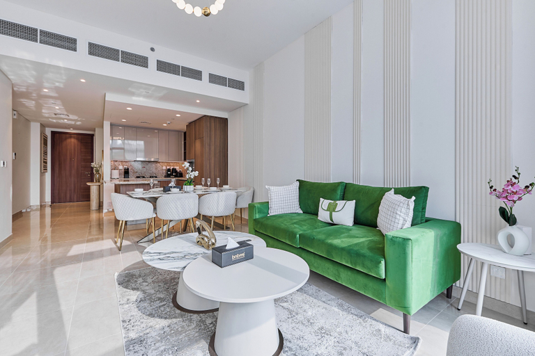 Living room 3, bnbme - Imperial Avenue - 2BR + Study Room, Dubai