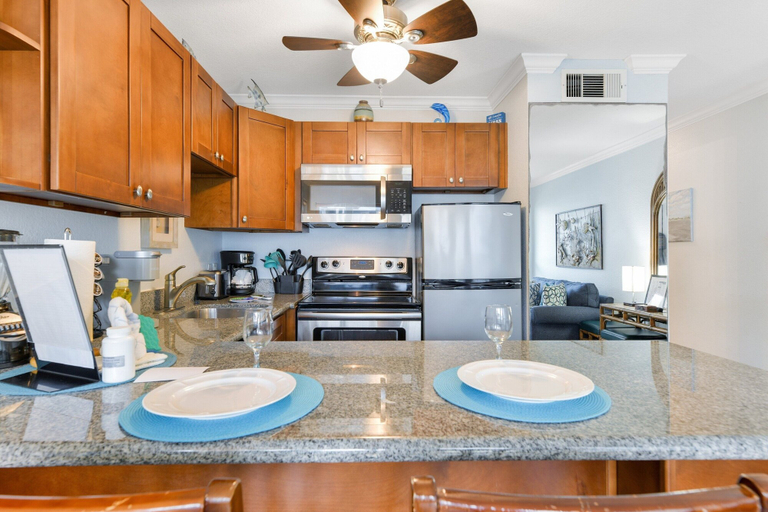 Private kitchen 5, Seascape 2205 1 Bedroom Condo by RedAwning, Galveston