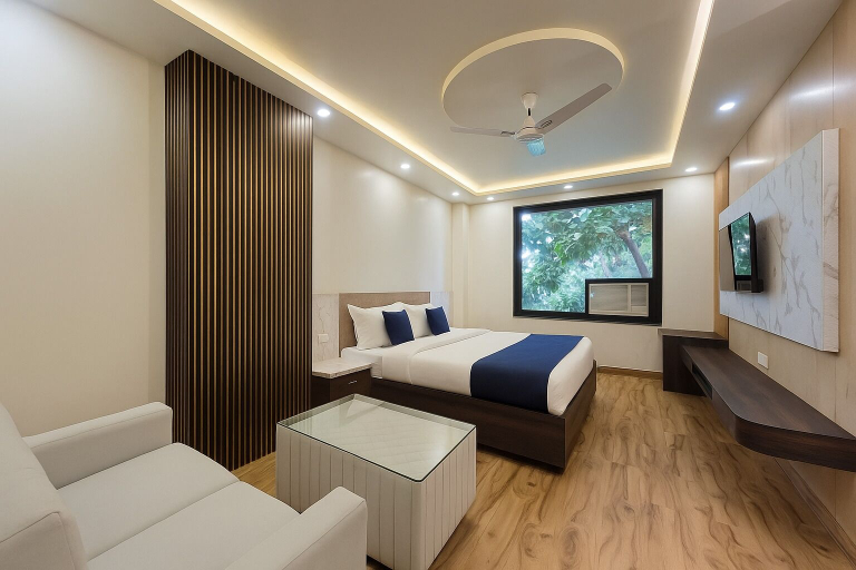 Room 4, Hotel Manglam Inn Near CCS International Airport, Lucknow