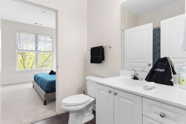 Bathroom 3, Upscale King 2BR Suite Downtown Raleigh, Wake