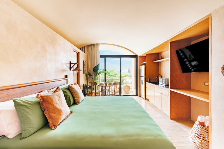 Living area, Nalú Studios, Cozumel
