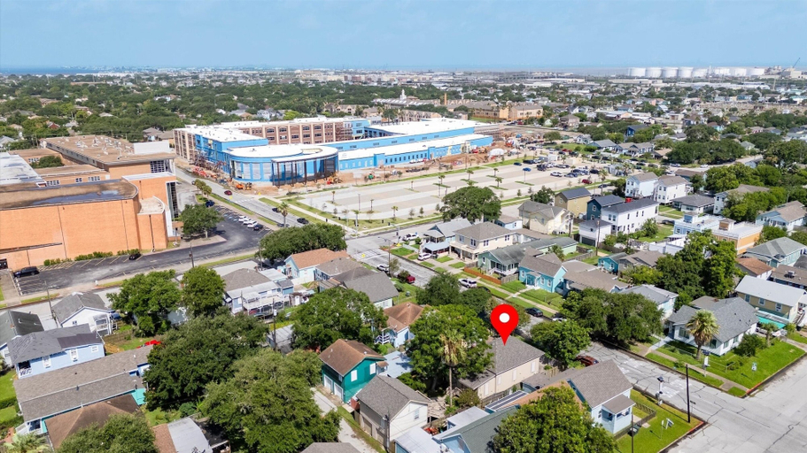Aerial view 5, Cottage On Ave O 2 Bedroom Home, Galveston