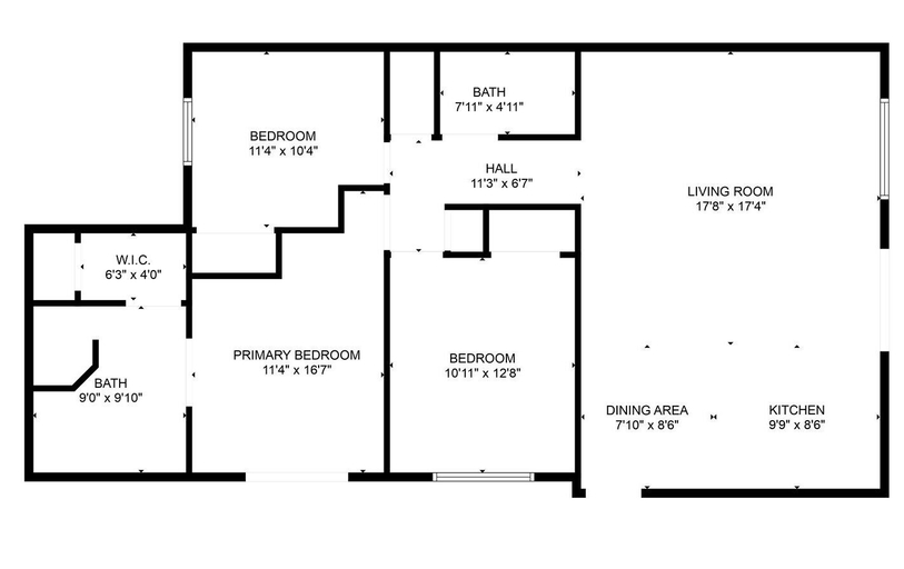 Floor plan, Paradise Palms 3 Bedroom Cottage, Manatee