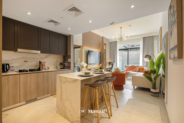 Living area, Manzil- Chic 2BR w Pool nr Circle Mall, Dubai