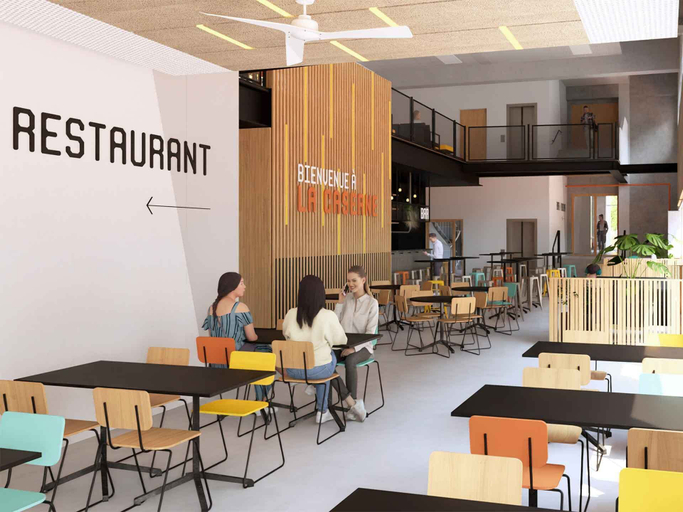 Breakfast area, HI Poitiers - La Caserne, Vienne