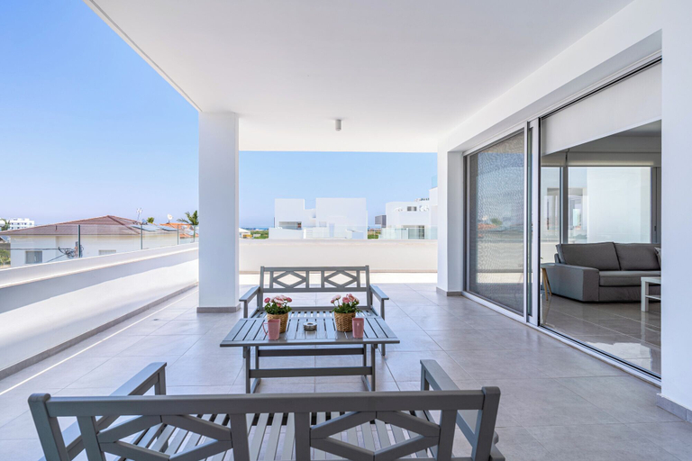 Balcony 5, Harmonia 2-BR Apt W Pool in Livadia, Larnaca