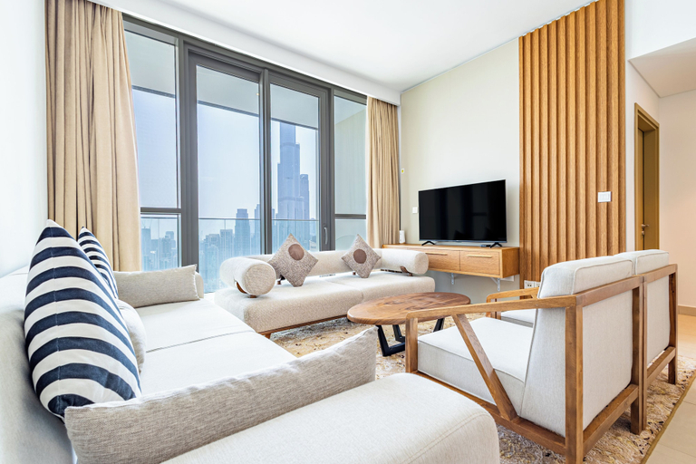 Living area 4, Superhost Elegant 3BR Burj Khalifa View, Dubai