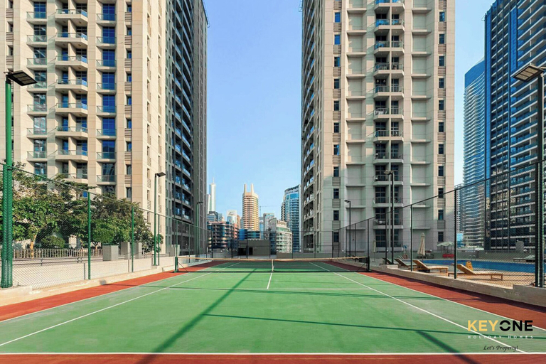 Tennis court, Serene Beachside Two-Bedroom Retreat, Dubai