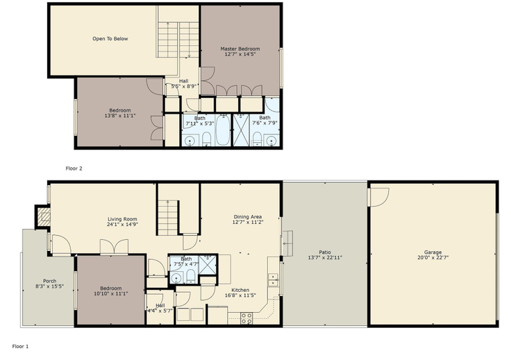 Floor plan, Mermaids Oasis 3 Bedroom Townhouse, Galveston