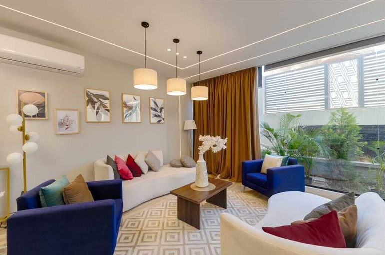 Living area 2, ALSAWAH Spacious Garden Apartment in 9th District Sheikh Zayed, Sheikh Zayed
