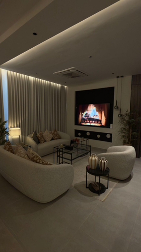 Living area 5, Mabaat-Superior 2BR-Al Sahafah 623, Riyadh