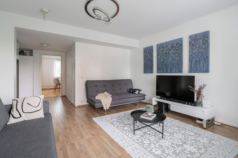 Living area, 1BR Downtown Apartment with Balcony, Central Finland