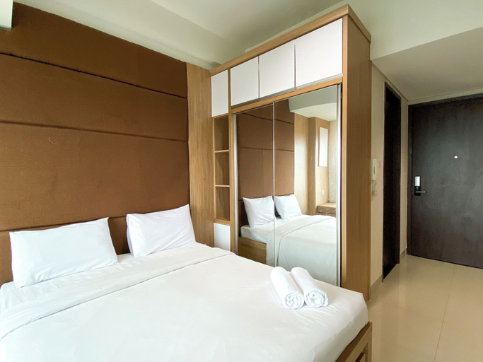 Interior, Wooden Style Studio At Lrt City Bekasi Apartment, Bekasi