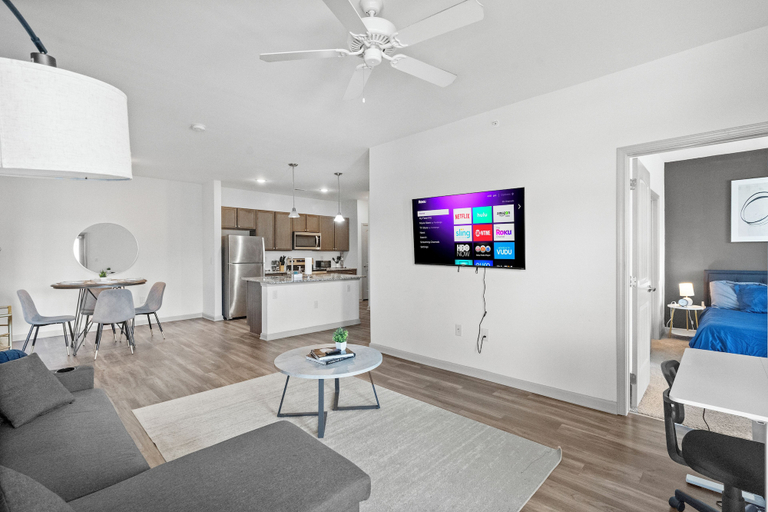Living area 3, Upscale King 2BR Suite Mins to Charlotte, Mecklenburg