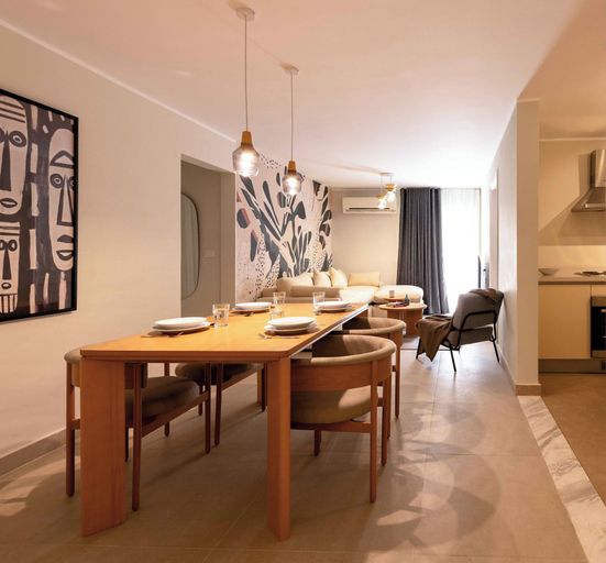Living area 3, Kennah Chill & Swim | 1BR with Pool, October City, Shurtah al-Dakhlah
