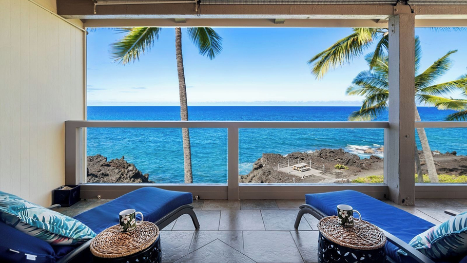 View from room, Oceanfront Corner Penthouse with Sunset Views, Partial A/C, and Wraparound Lanai, Hawaii