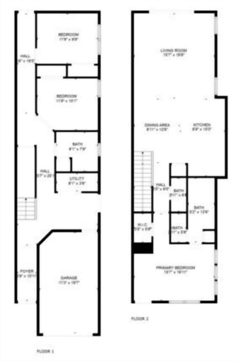 Floor plan 2, Coral Cottage 3 Bedroom Duplex by RedAwning, New Hanover